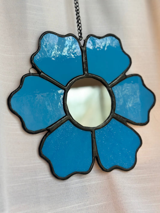 Blue Flower Mirror