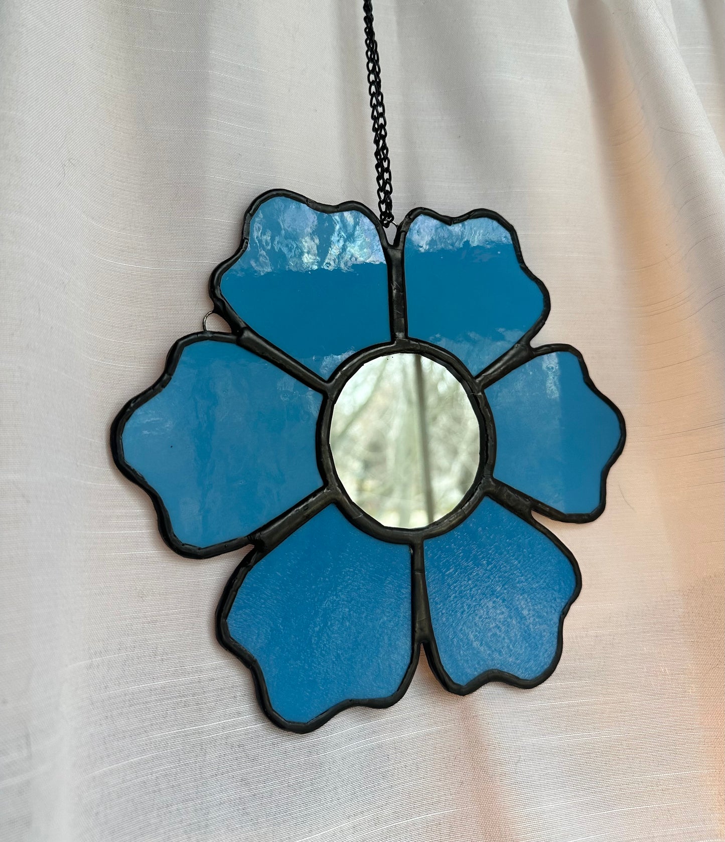 Blue Flower Mirror