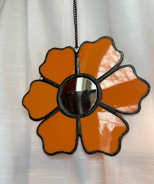 Orange Flower Mirror