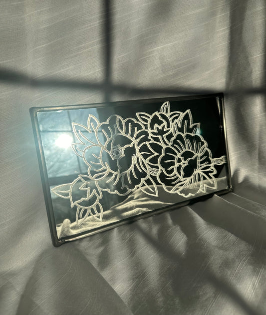 Peony Engraved Mirror